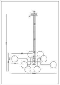 Lampadario Sospensione Erich In Metallo Nichel 12 Luci E Diffusori Bianchi