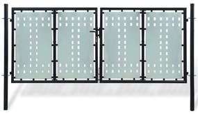 Cancello per Recinzione Singolo Nero 300 x 175 cm