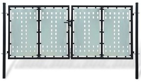 Cancello Per Recinzione Singolo Nero 300 X 175 Cm /