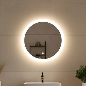 Apvalus LED apšviestas vonios veidrodis 60 cm su Dual color, Jutiklinis jungiklis