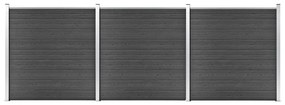 Set Pannelli Di Recinzione İn Wpc 526x186 Cm Nero /