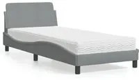 Letto con Materasso Grigio Chiaro 80x200 cm in Tessuto 3208284