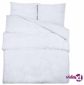 vidaXL Set Copripiumino Bianco 225x220 cm in Cotone