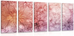 Quadri 5 pezzi – Mandala floreale
