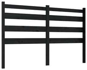 Testiera per letto nera 206x4x100 cm in legno massello di pino