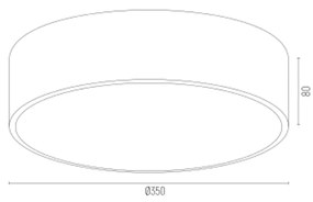 Argon Plafoniera Amore, strisce dorate, nero, Ø 35 cm