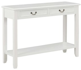 Tavolo consolle bianco 110x35x80 cm in legno