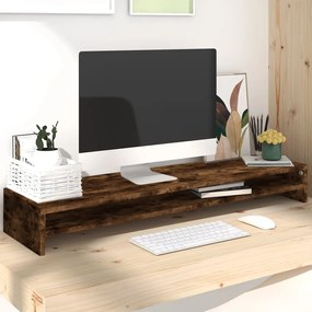 Supporto Per Monitor Rovere Fumo 100x24x13 Cm Legno Multistrato /