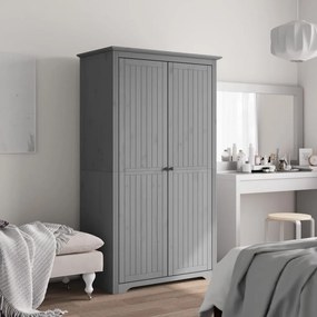 Armadio Bodo 99x53,5x173 Cm İn Legno Massello Di Pino Grigio /