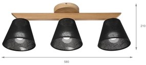 Brilagi - LED  Lampadario a plafone ANTHONY 3xE14/40W/230V quercia/nero