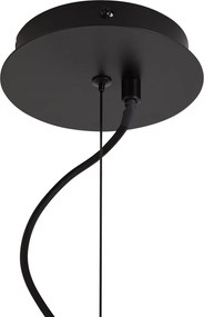 Art Deco hanglamp zwart met smoke glas ovaal 14-lichts - Mochan