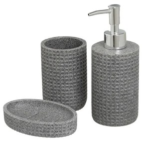 Set di accessori da bagno grigi in poliresina - Casa Selección