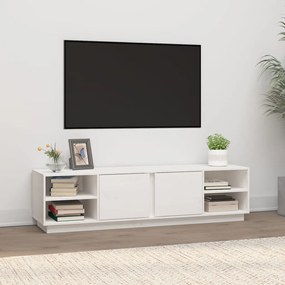 Mobile porta tv bianco 156x40x40 cm in legno massello di pino