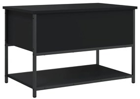Panca portaoggetti nera 70x42,5x47 cm in legno multistrato