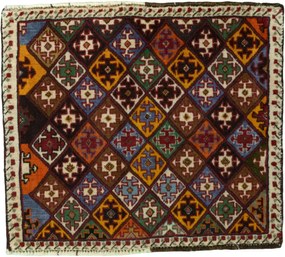 Shiraz Tappeto 50x60 Rosso (Iran) Annodato A Mano