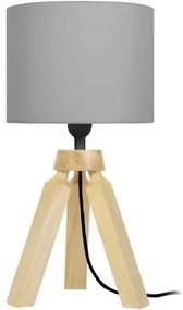 Tosel  Lampade d’ufficio lampada da comodino tondo legno naturale e grigio  Tosel