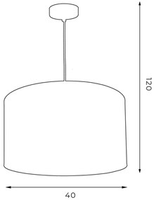 Lampadario a sospensione con filo ARDEN 1xE27/60W/230V diametro 40 cm nero/bianco