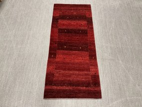 Loribaft Tappeto 90x210 Rosso (Iran) Annodato A Mano