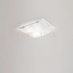 Michela p/p plafoniera metallo e vetro bianco finitura cromo 2 luci...