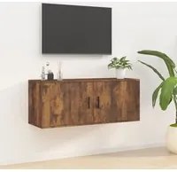 Mobile Porta TV a Parete rovere fumo 100x34,5x40 cm 816637