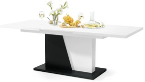 NOBLE NOIR Bianco Opaco/Nero Opaco - TAVOLO DA PRANZO ALLUNGABILE FINO A 218 cm!