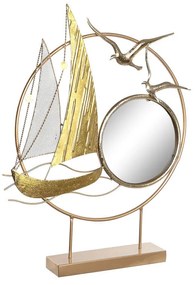 Statua Decorativa DKD Home Decor Specchio Dorato Metallo Mediterraneo (53 x 9 x 67 cm)
