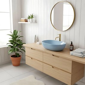 Lavabo da appoggio Rea LISA L.BLUE SHINY