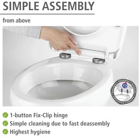 Sedile WC con chiusura Easy-Close (automatica) 38 x 45 cm Droplets – Wenko