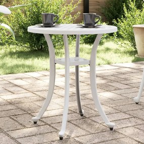 Tavolo da giardino bianco Ø48x53 cm in alluminio pressofuso