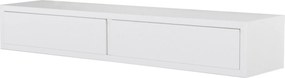 Mensola da Parete con 2 Cassetti 88,2x13,4x20 cm in Fibra di Legno Domino Bianco...