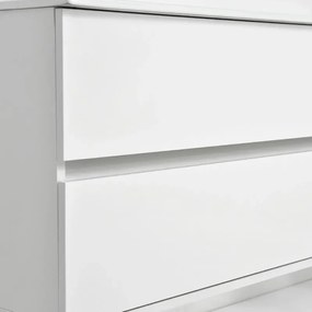 Mobile bagno sospeso 90 cm Duble bianco lucido completo di lavabo e specchio