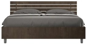 Letto matrimoniale con rete 160x190 testata dritta con doghe noce Ankel