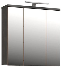 Mobile da bagno a parete con specchio VENOM antracite/marrone