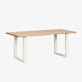 Tavolo da pranzo rettangolare in legno di acacia e acciaio (180x90 - Sklum
