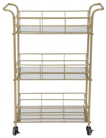 Carrello da portata a 3 piani con design Reo dorato Carrello - Mauro Ferretti