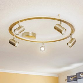 Lindby plafoniera LED Berisha, a 6 luci, nichel