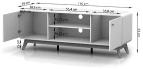 Tavolo TV in rovere colore naturale 140x53 cm Cassie - Støraa