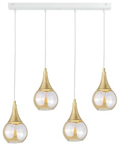 Lampadario a sospensione con filo LACRIMA WHITE 4xE27/60W/230V