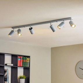 SOLLUX LIGHTING Faretto da soffitto Round, grigio, 6 luci lineari