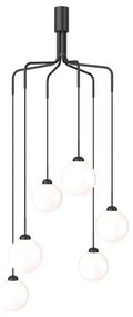 Apiales Cluster 6 Lampadario Satin Black/Opal - Nuura