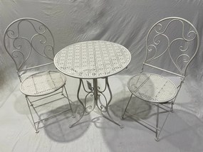 Set tavolo e sedie Bistrot in ferro bianco per 2 persone