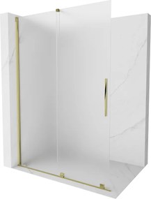 Mexen Velar parete doccia scorrevole Walk-in 130 x 200 cm, brina 8 mm, oro - 871-130-000-33-50