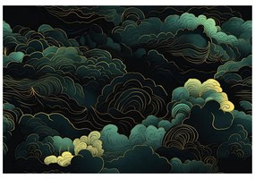 Carta da parati – Astrazione unica verde-oro