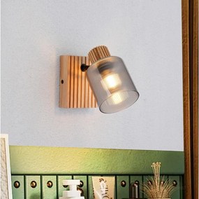 Brilagi - Faretto da parete HYGGE 1xE14/15W/230V legno/fumé