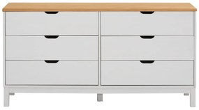 Cassettiera bassa bianca in legno di pino 150x75 cm Post - Støraa