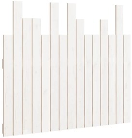 Testiera da parete bianca 95,5x3x80cm in legno massello di pino