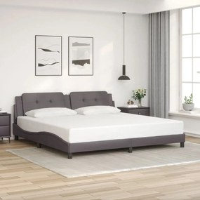 Giroletto Con Testiera Grigio 200x200 Cm İn Similpelle /