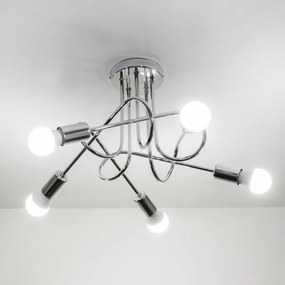 Lampadario a montaggio superficiale OXFORD 5xE27/15W/230V cromo lucido