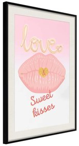 Poster  Pink Kisses  Cornice Quadri Cornice nera con pass-partout, Larghezza x Altezza Home decor 20x30