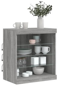 Credenza con luci led grigio sonoma 60,5x37x67 cm